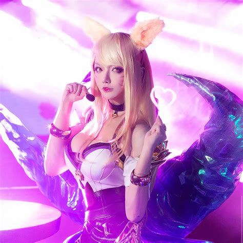 Rolecos Kda Ahri Cosplay Hair Lol Kda Cosplay Headwear Lol Kda 90cm