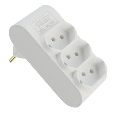 PLUG FAME MULTIPLIC 3 TOMADA 2P T 10A BRANCO Guaxucabos