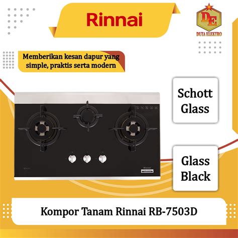 Jual Kompor Tanam 3 Tungku Rinnai RB 7503D Shopee Indonesia