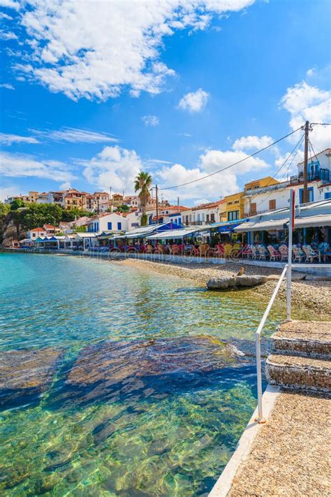 Coastal Promenade In Kokkari Village On Coast Of Samos Island Greece