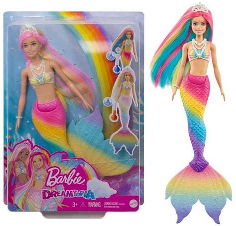 Boneca Articulada Barbie Dreamtopia Sereia Arco Ris Cores M Gicas