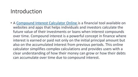 Ppt Compound Interest Calculator Online Powerpoint Presentation Free