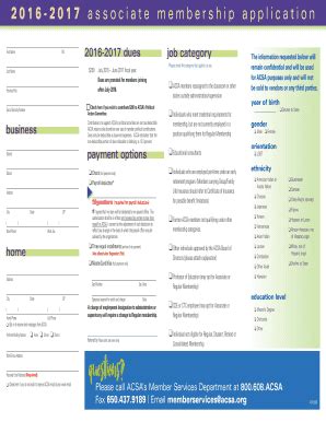 Fillable Online Acsa Associate Membership Application Acsa Associate