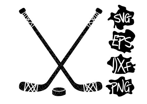 Crossed Hockey Sticks Svg Ice Hockey Equipment Svg Etsy Gear