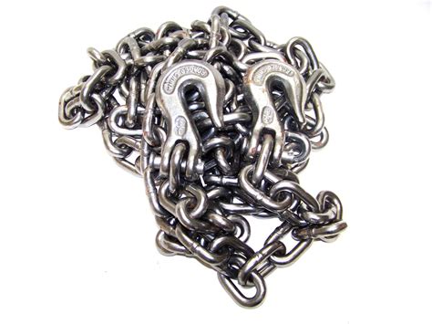 3/8" X 20ft H D Tow Chain With Hooks Towing Pulling Secure Truck Cargo Chains 689958830398 | eBay