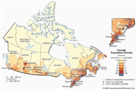 Map Of Canada Population Density | secretmuseum