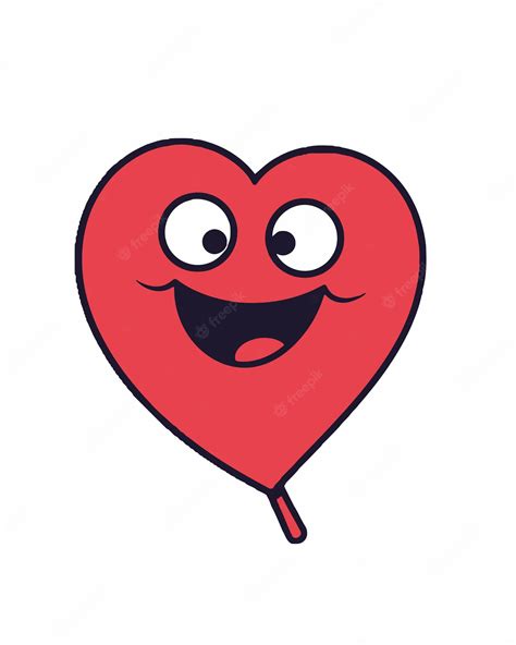 Premium Vector | Cartoon drawing of a heart with a face and a smile on it