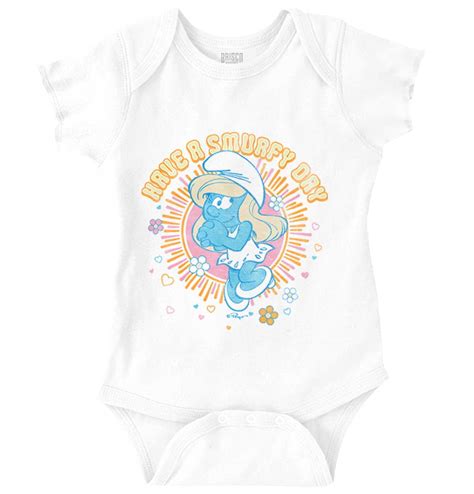 Have A Smurfy Day Smurfette Cartoon Bodysuit Jumper Girls Infant Baby