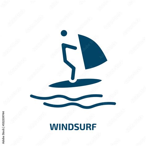 Windsurf Icon From Sport Collection Filled Windsurf Water Sea Glyph