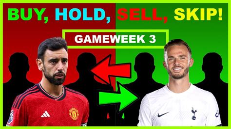 FPL Gameweek 3 BUY HOLD SELL SKIP Transfer Tips Fantasy