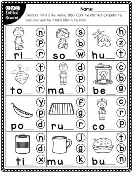 Literacy Printables CVC Missing Ending Sound Worksheet TpT