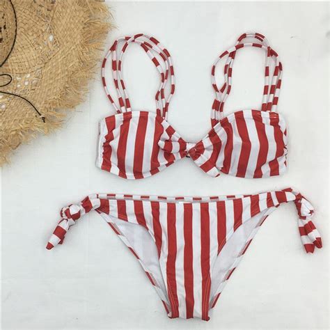 2018 Fashion Sexy Striped Bikini Swimsuit Girl Fashion Womens Fashion