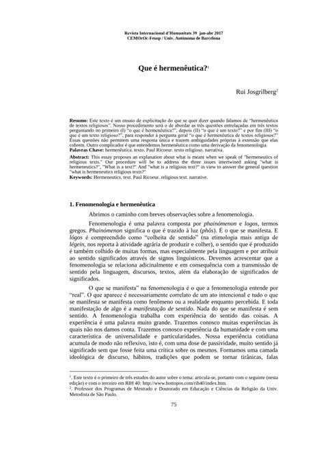 PDF Que é hermenêutica PDF file77 relação a interpretação