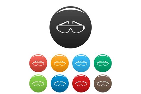 Safety Glasses Icons Set Color Graphic By Anatolir56 Creative Fabrica