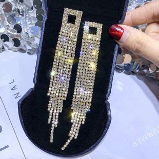 Aliexpress FYUAN Brillant Complet Strass Boucles D Oreilles Pour