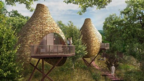 Energy-Efficient Bird Nest-Shaped Treehouses | Woodz