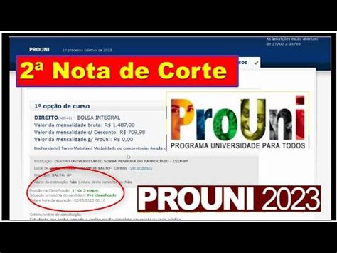 Nota De Corte Prouni Segunda Nota De Corte De