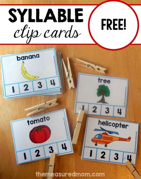 Syllable Clip Cards The Measured Mom