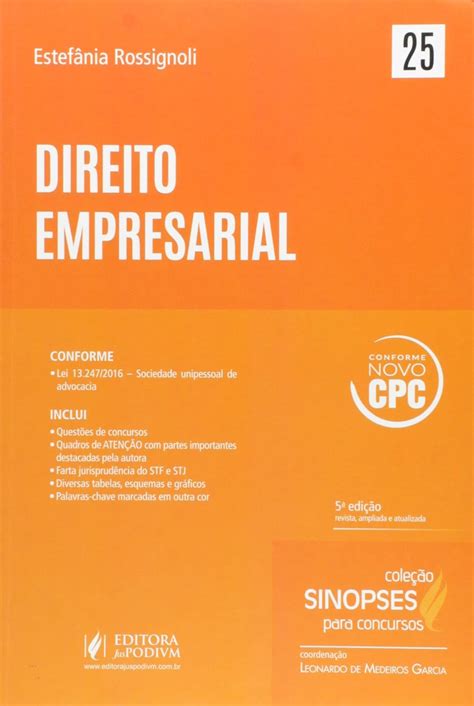 Direito Empresarial Vol 25 Colecao Sinopses Para Concursos