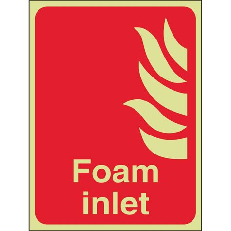 Foam Inlet Signs Photoluminescent Fire Fighting Signs Ireland