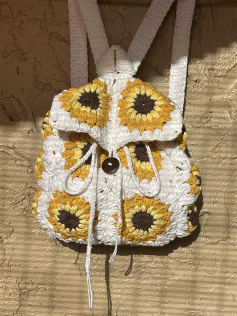 Sunflower Granny Square Backpack R Crochet