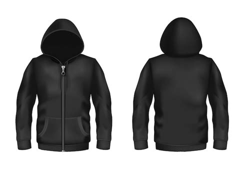 Blank Full Zip Hoodie Mockup Vectors & Illustrations for Free Download ...