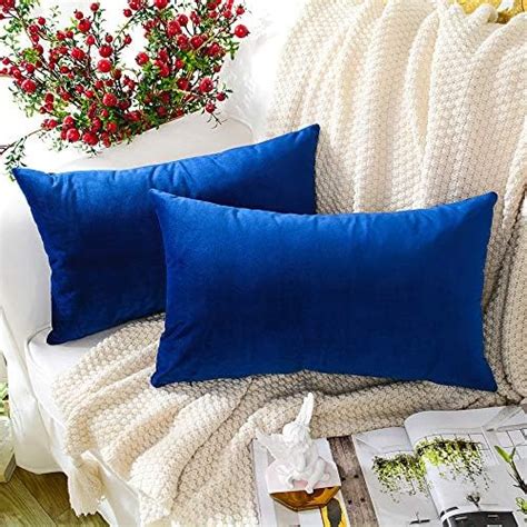 Miulee Velvet Soft Solid Decorative Square Throw Pillow Covers With Pillow Inserts