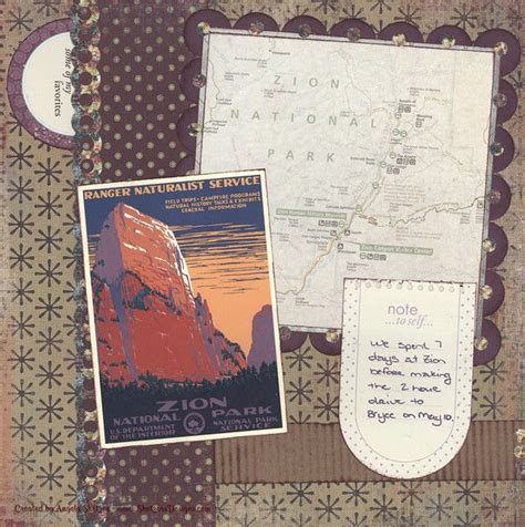 Our Travel Blog Zion National Park Scrapbook Pages Scrapbooking