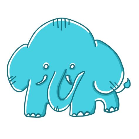 Elefante em estilo simples de desenho animado | Vetor Premium