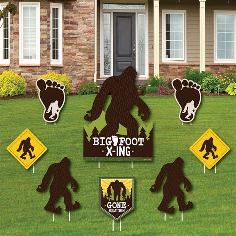 Sasquatch Crossing Yard Sign And Outdoor Lawn Decorations Etsy In