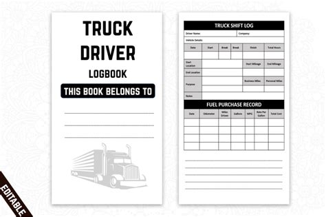 Truck Driver Logbook KDP Interior By Designrains TheHungryJPEG