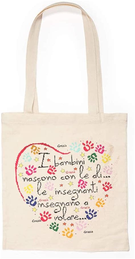 Shopping Bag Maestra Personalizzabile Idea Regalo Fine Anno Natale