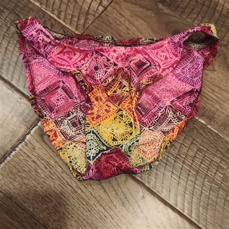 Jantzen Swim Jantzen Pink And Yellow Bikini With Artistic Design
