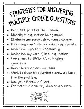 A Step Process For Answering Multiple Choice Reading Questions