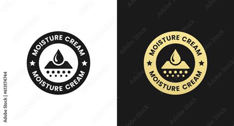 Moisture Cream Label Or Moisture Cream Logo Vector Isolated In Flat