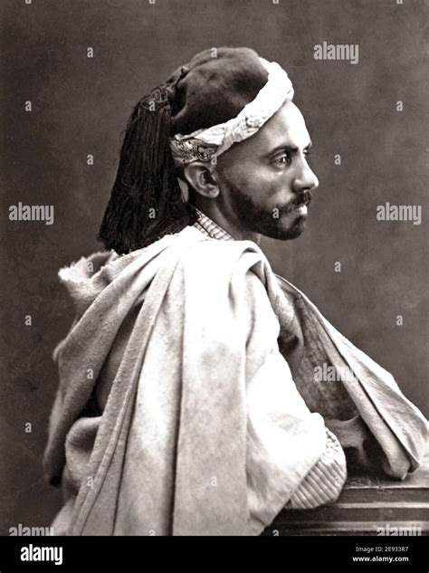 Late 19th Century Photograph Well Dressed Algerian Man Algeria Stock