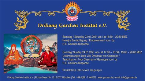 Four Dharmas By Gampopa Part 1 Jan 24 2021 H E Garchen Rinpoche