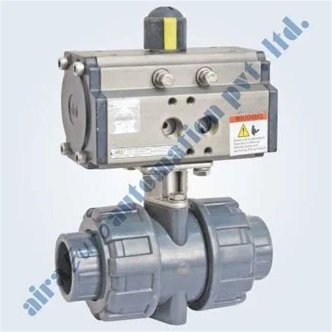 CPVC Upto 10 Kgs Cm2 Pneumatic Actuator Operated UPVC 2 Way Ball Valve