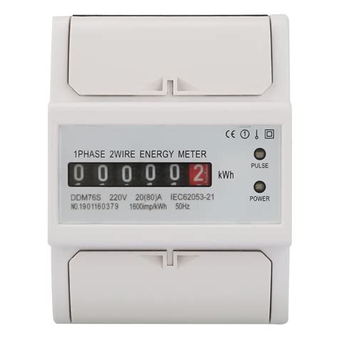 Single Phase 4P LCD Din Rail Electricity Power Consumption Wattmeter