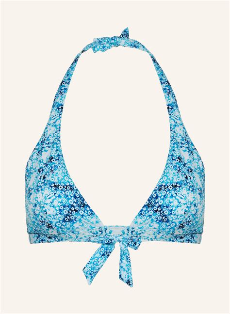 VILEBREQUIN Neckholder Bikini Top FLOWERS TIE FLECHE in türkis weiss