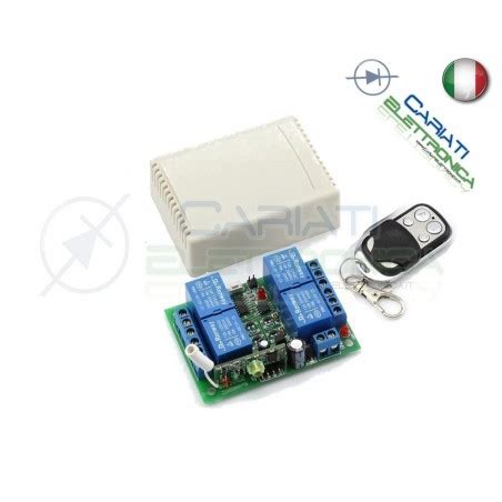 Scheda Ricevente Ricevitore 12V 433 Mhz 4 Relè Canali con Telecomando