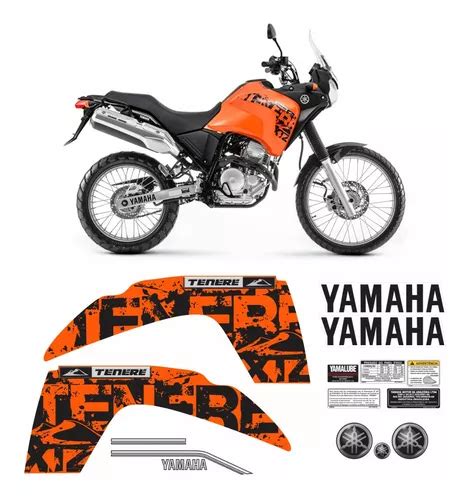 Kit Completo Adesivo Yamaha Tenere 250 2014 Laranja Tnr011 DECALX