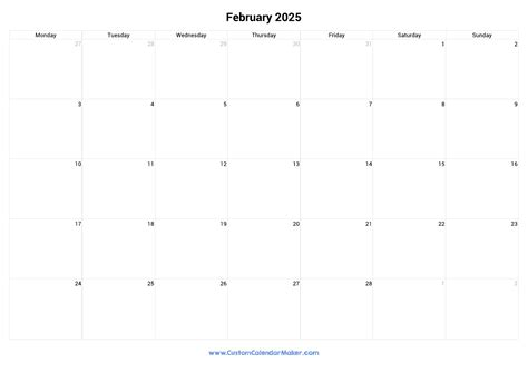 Calendar February Starting Monday To Sunday Irena Lyndsie