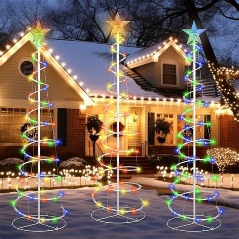 Amazon Vihose Pcs Led Spiral Christmas Trees Outdoor Light Up