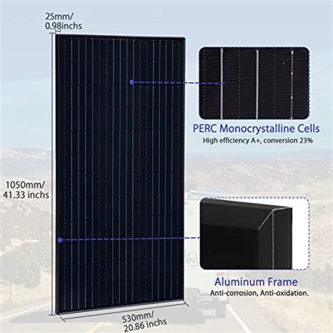 Wuzeck Solar Panel Kit V W Lightweight Watt Monocrystalline Pv