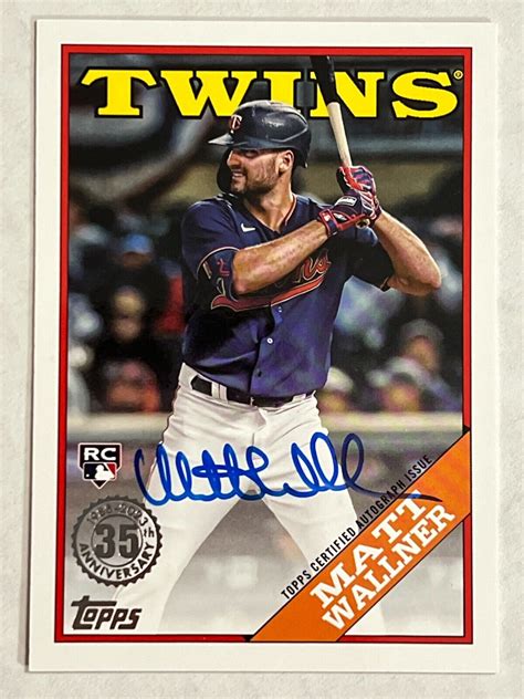 2023 Topps Series 2 88 Topps Auto 88BA MW Matt Wallner RC Minnesota