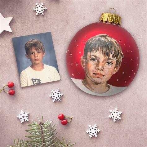 Personalized Portrait Ornament Christmas Ornament With Son Etsy