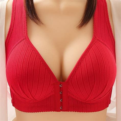 Ywdj Bras For Women Push Up No Underwire Plus Size Front Closure Front