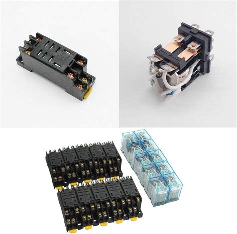 5Sets DC 12V Coil Power Relay LY2NJ HH62P JQX 13F DPDT 8 Pin 10A Socket