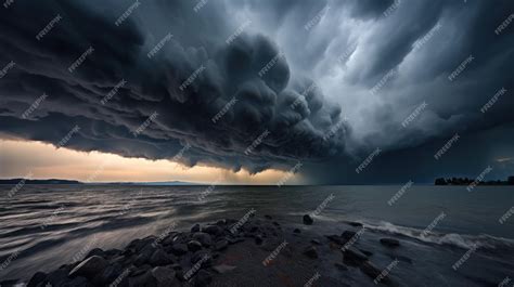 Premium Photo | A photo of a supercell formation coastal bay